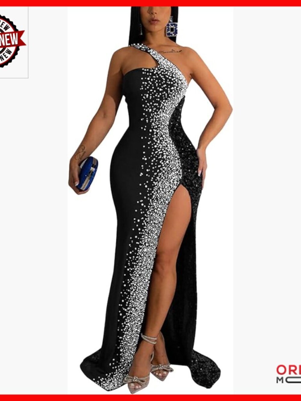 One Shoulder Backless Sequin Dress for Parties Night Out Formal Events